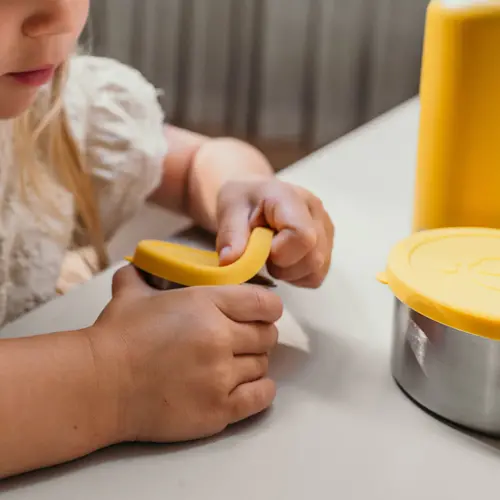 Smikkels Set van 3 RVS Snack- en Fruitbakjes | Blauw