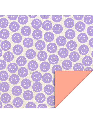 House of products Inpakpapier Smiley Lila - Zalmroze