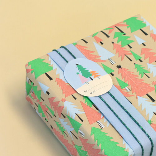 House of products Inpakpapier Kerst- Tree Graphic Beige - Bomen- Blue-Blauw House of products Inpakpapier Kerst- Tree Graphic Beige - Bomen- Blue-Blauw