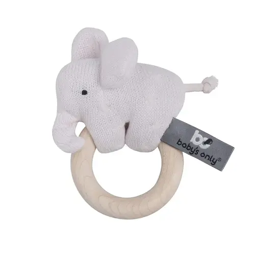 Baby's Only Houten Rammelaar Olifant Classic Roze Baby's Only Houten Rammelaar Olifant Classic Roze