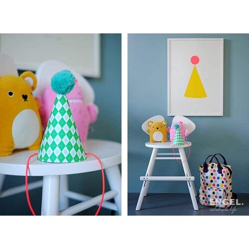 Engelpunt Zeefdruk Poster Feesthoed 50 x 70 cm