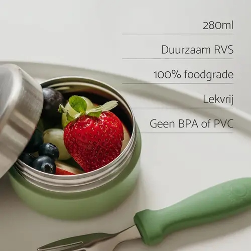 Smikkels RVS Fruitbakje 280 ml - groen
