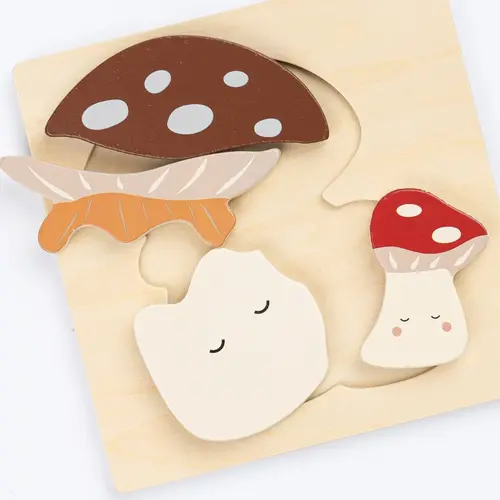 Fabelab Puzzel - 2 stuks - Paddenstoel en Egel