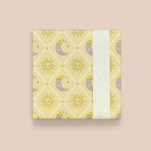 House of products Inpakpapier - Baby - Zon - Maan | Geel en Blauw