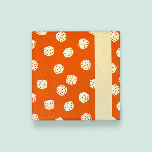 House of products Inpakpapier - Dobbelstenen | Roodbruin en Creme