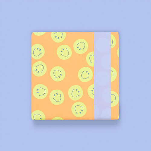 House of products Inpakpapier Smiley Oranje - Geel -Blauw