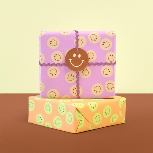 House of products Inpakpapier - Smiley Roze en Oranje