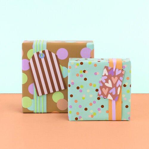 House of products Inpakpapier - Grote Confetti - Camel / Pistache