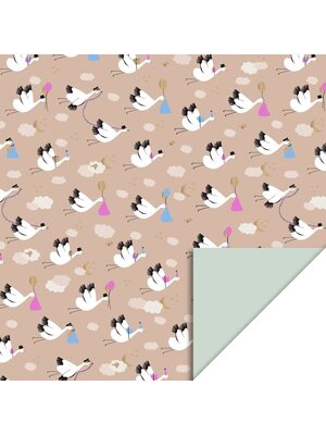 House of products Inpakpapier Baby Bird Beige - Pistache