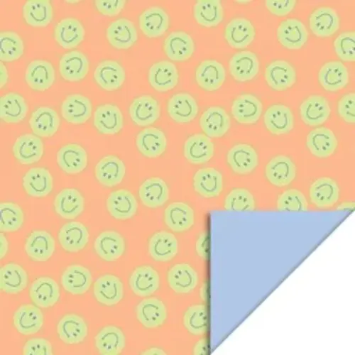 House of products Inpakpapier Smiley Oranje - Geel -Blauw