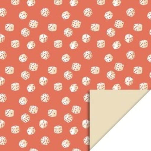 House of products Inpakpapier - Dobbelstenen | Roodbruin en Creme