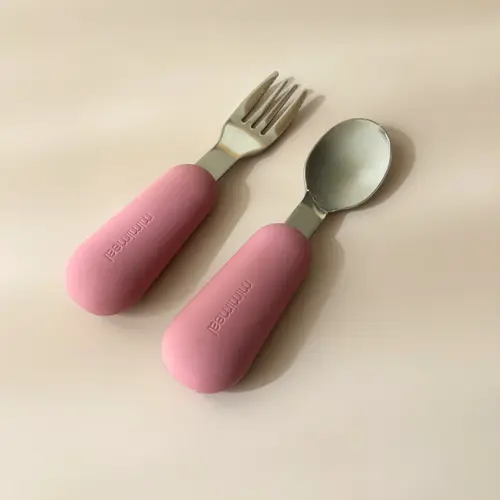 Mimimeal RVS Kinderservies Set | Roze Mimimeal RVS Kinderservies Set | Roze