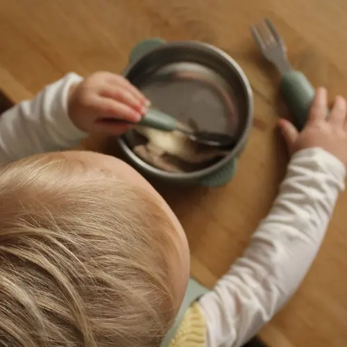 Mimimeal RVS Kinderservies set | Groen Mimimeal RVS Kinderservies set | Groen