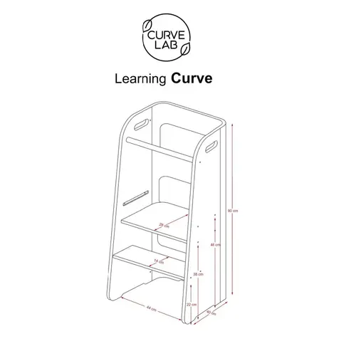 Curve Lab Leertoren | Keukenhulp | Learning Tower - Beuken Curve Lab Leertoren | Keukenhulp | Learning Tower - Beuken