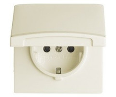 Busch-Jaeger Busch-Jaeger wandcontactdoos met randaarde inbouw spatwaterdicht wit (creme) 20EUGRK-32-101-503