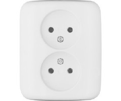 Busch-Jaeger Busch-Jaeger wandcontactdoos zonder randaarde 2V alpinwit (hagelwit) 202-UJR-214