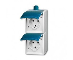 Busch-Jaeger Busch-Jaeger ocean dubbele wandcontactdoos verticaal opbouw 20-02 EW-53-503