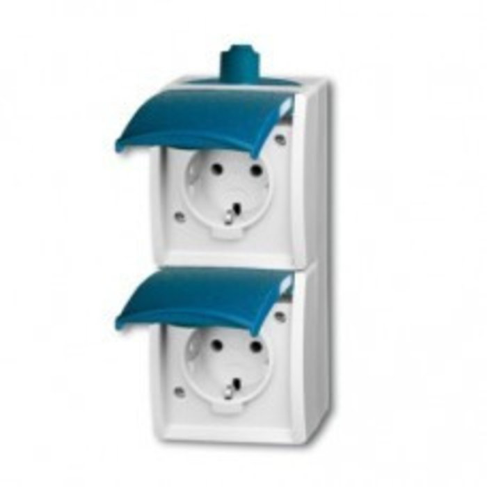 Busch-Jaeger Busch-Jaeger ocean dubbele wandcontactdoos verticaal opbouw 20-02 EW-53-503