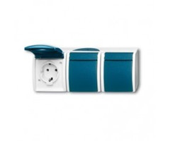 Busch-Jaeger Busch-Jaeger ocean driedubbele wandcontactdoos horizontaal opbouw 2300/3 EW-53