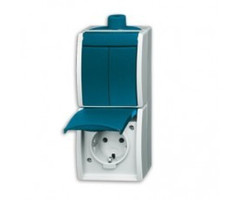 Busch-Jaeger Busch-Jaeger ocean combinatie serie + wandcontactdoos opbouw 2601/5/20EW-53-503