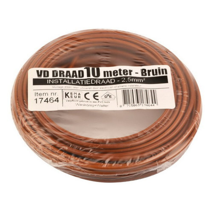 OEM OEM VD draad 2.5mm bruin 10 meter