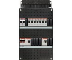 ABB ABB groepenkast 1-fase, 7 groepen, 2 Aardlekschakelaars 2-P, 1 fornuisgroep 2x230V, 1 hoofdschakelaar 2-P 40A