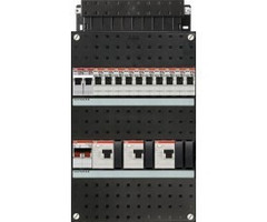 ABB ABB groepenkast 1-fase, 10 groepen, 3 Aardlekschakelaars 2-P, 1 fornuisgroep 2x230V, 1 hoofdschakelaar 2-P 40A