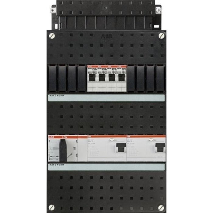 ABB ABB groepenkast 3-fase, 4 groepen, 2 Aardlekschakelaars 4-P, 1 hoofdschakelaar 4-P 40A