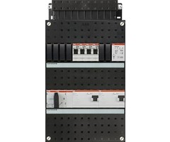 ABB ABB groepenkast 3-fase, 4 groepen, 2 Aardlekschakelaars 4-P, 1 beltrafo, 1 hoofdschakelaar 4-P 40A
