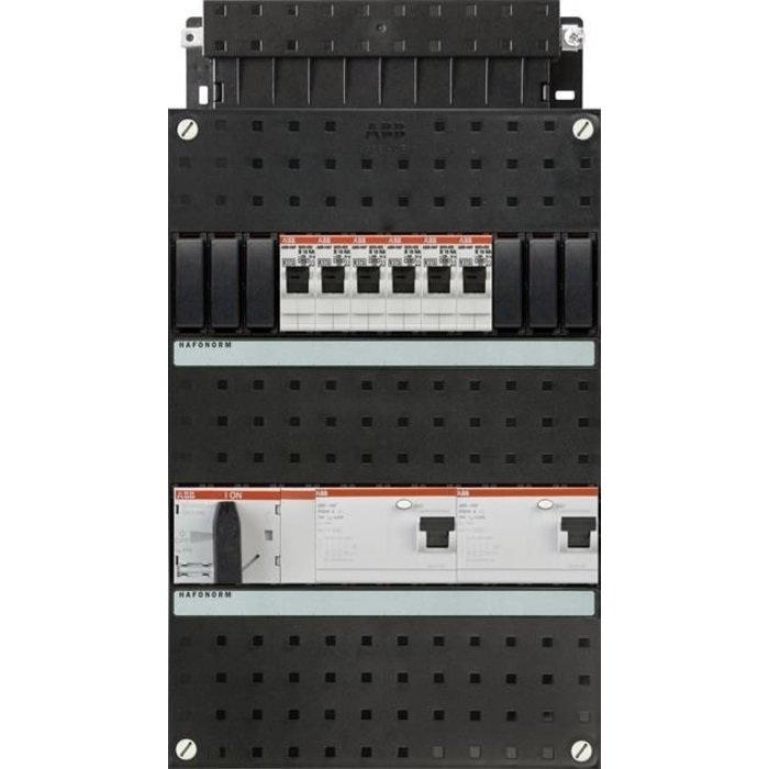ABB ABB groepenkast 3-fase, 6 groepen, 2 Aardlekschakelaars 4-P, 1 hoofdschakelaar 4-P