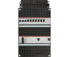 ABB ABB groepenkast 3-fase, 7 groepen, 2 Aardlekschakelaars 4-P, 1 kookgroep 3x400V, 1 beltrafo, 1 hoofdschakelaar 4-P 40A