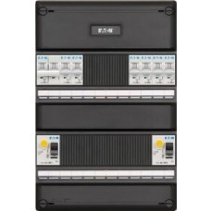 Eaton Eaton groepenkast 1-fase, 6 groepen, 2 Aardlekschakelaars 2-P, 1 fornuisgroep 2x230V, Systeem 55 I-62G14F0-0S-64