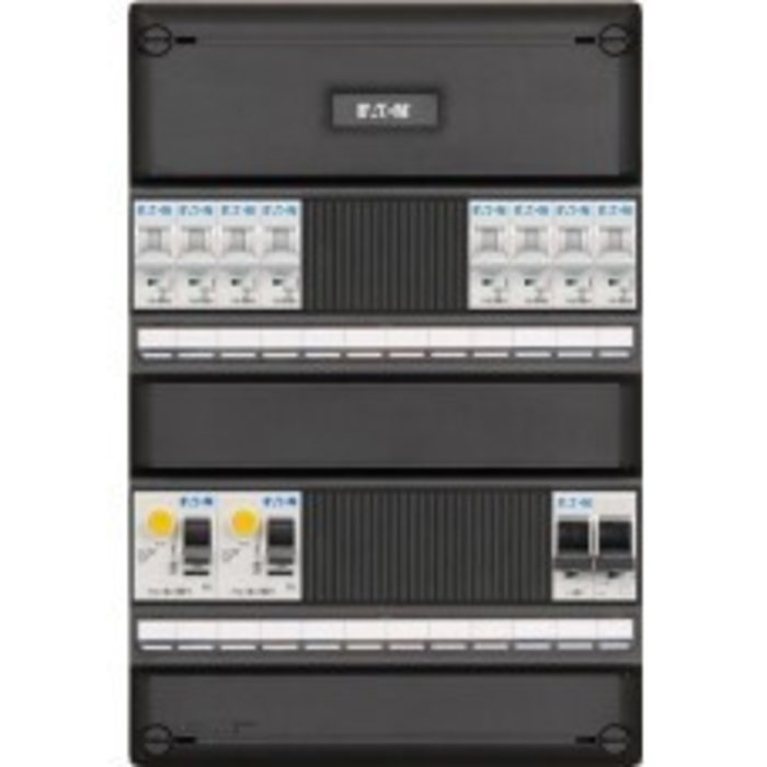 Eaton Eaton groepenkast 1-fase, 8 groepen, 2 aardlekschakelaars, 1 hoofdschakelaar