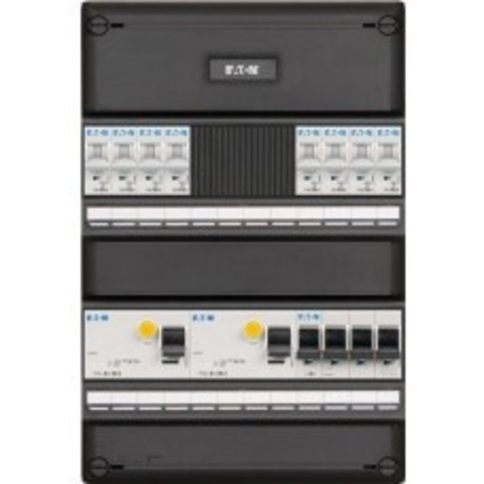 Eaton Eaton groepenkast 3-fase, 8 groepen, 2 aardlekschakelaars, 1 hoofdschakelaar - I-82G3400-HS-64