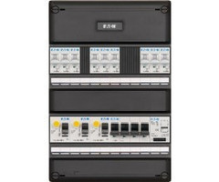 Eaton Eaton groepenkast 3-fase, 9 groepen, 3 Aardlekschakelaars 2-P, 1 beltrafo, 1 hoofdschakelaar 4-P, systeem 55