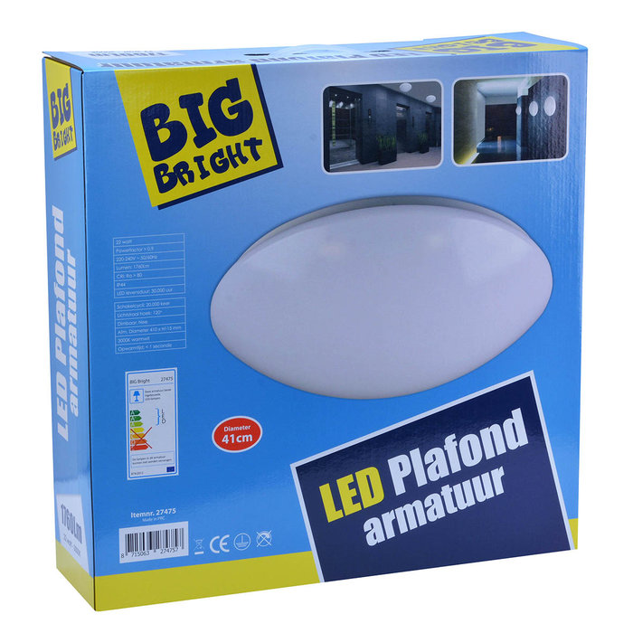 LED PLAFOND/WAND 22W 3000K - Ø 41CM