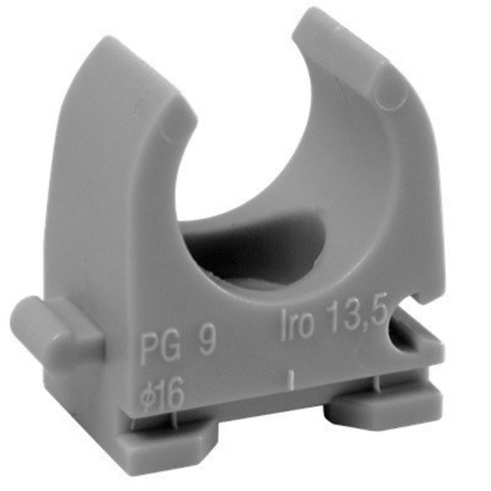 klemzadel donker grijs 16mm 100 stuks