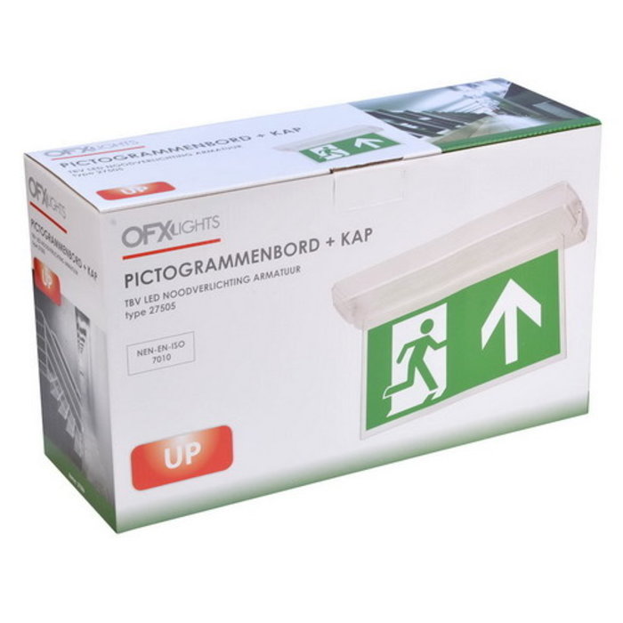 OFXlights noodverlichtingbord uitgang boven