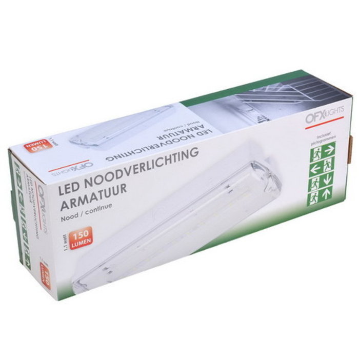 OFXlights LED noodverlichting armatuur 1,5W 4000K IP65