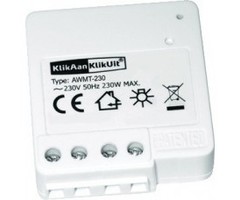 KlikAanKlikUit Mini inbouwzender voor installatie achter een enkele of dubbele lichtschakelaar