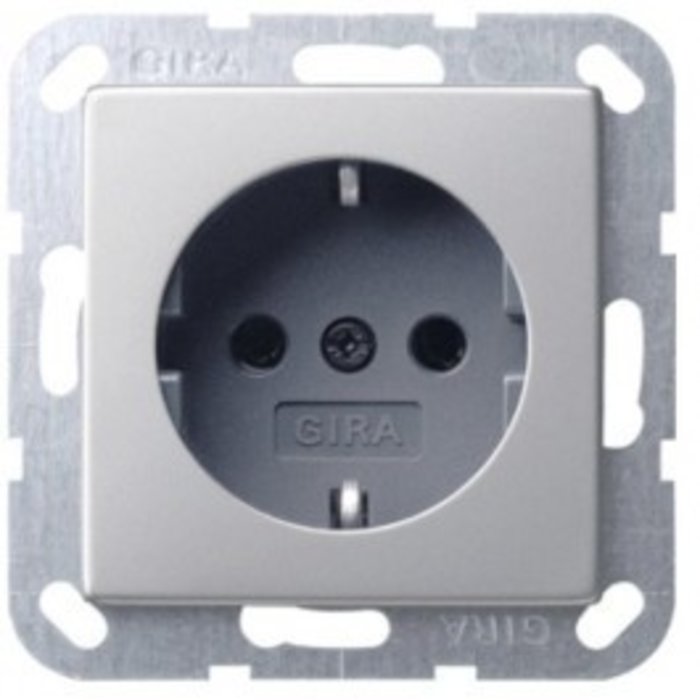 Gira Gira Wandcontactdoos met randaarde 1V Edelstaal 0466600