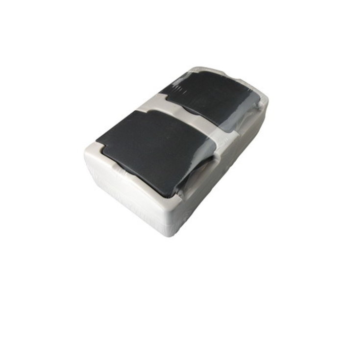 Ratio Spatwaterdicht Wandcontactdoos randaarde 2-voudig horizontaal opbouw Grijs