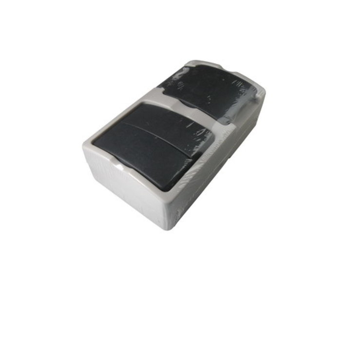 Ratio Ratio Combinatie serieschakelaar/wcd randaarde horizontaal waterdicht opbouw Grijs