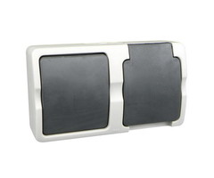 Ratio Ratio Combinatie wisselschakelaar/wcd randaarde horizontaal waterdicht opbouw Grijs