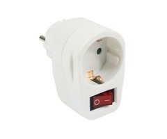 VB VB Stopcontact doorvoer met schakelaar wit met randaarde