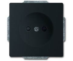 Busch-Jaeger Busch-Jaeger Future Linear 1V wandcontactdoos zonder randaarde MAT Zwart 2300 UCRKS-885-503