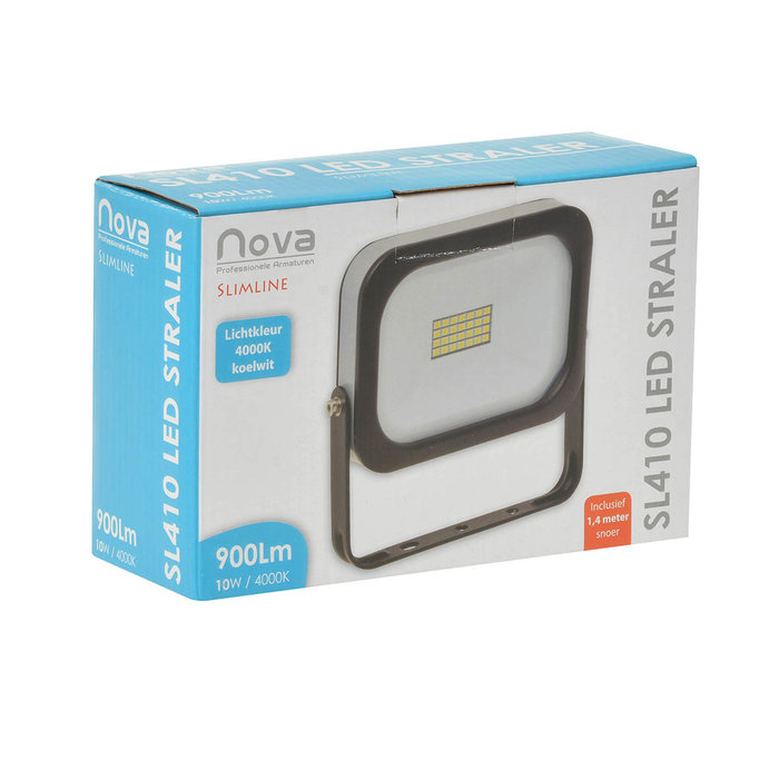 Nova LED Straler / Bouwlamp SL10 Slimeline 10 Watt - 4000K - 900 Lumen - SL410