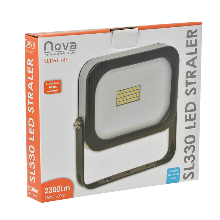 Nova LED Straler / Bouwlamp SL330 Slimeline 30 Watt - 3000K - 2300 Lumen