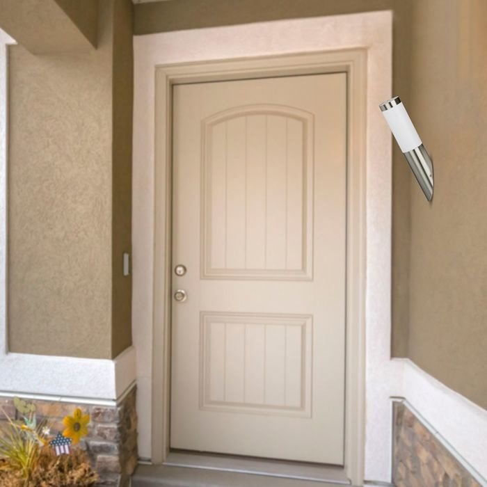 V-tac wandlamp E27 roestvrij staal diagonale bevestiging IP44 voor tuin SKU-8623