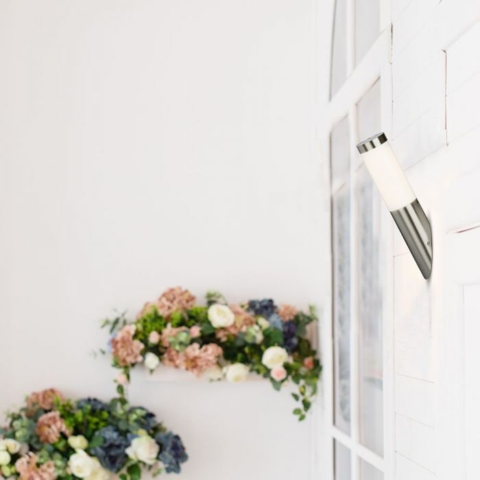 V-tac wandlamp E27 roestvrij staal diagonale bevestiging IP44 voor tuin SKU-8623